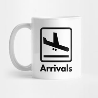 Arrivals Airport Sign Mug